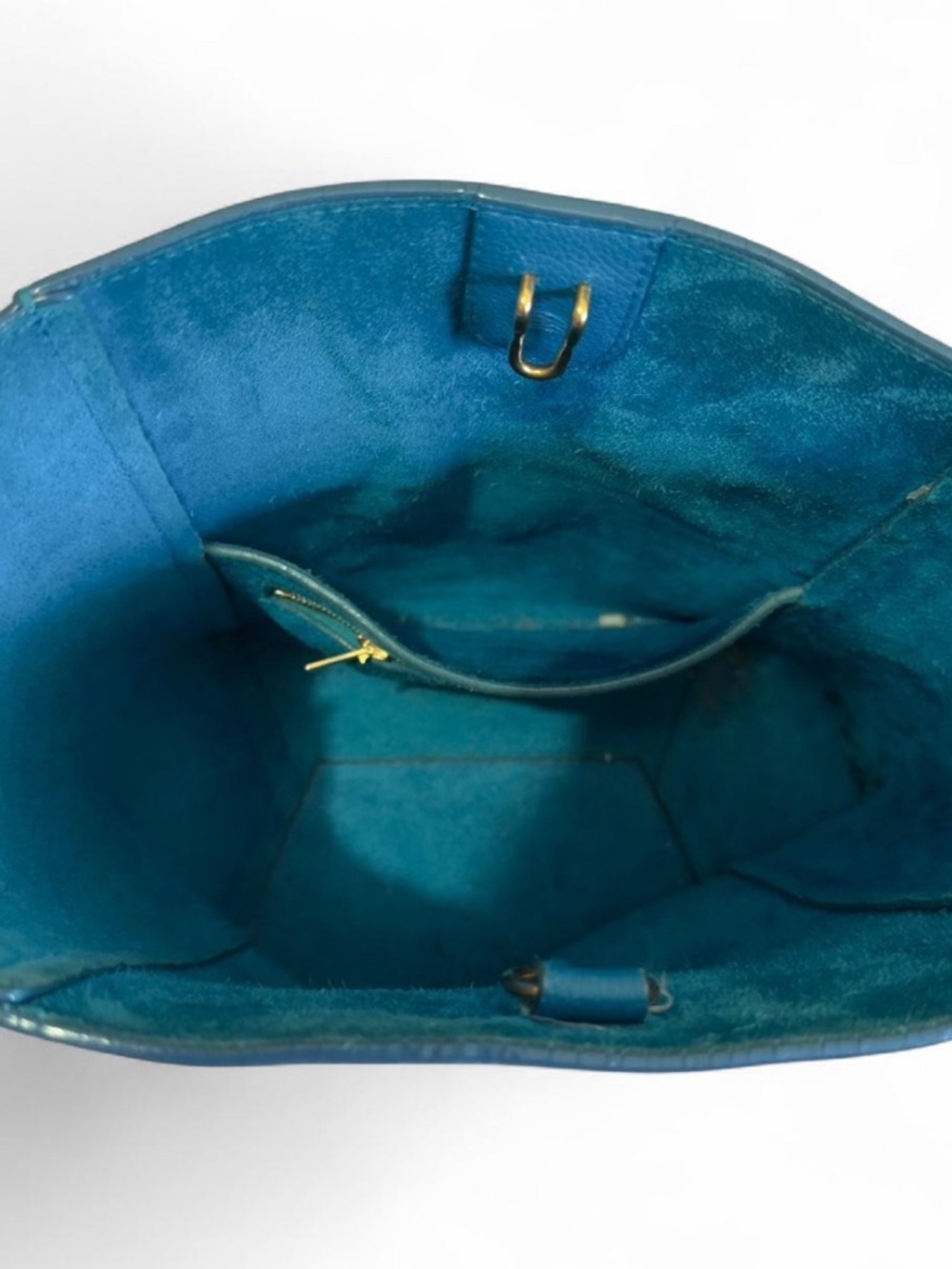 authentic Celine Blue Leather Small Seau Sangle Shoulder Bag - Picture 3 of 5